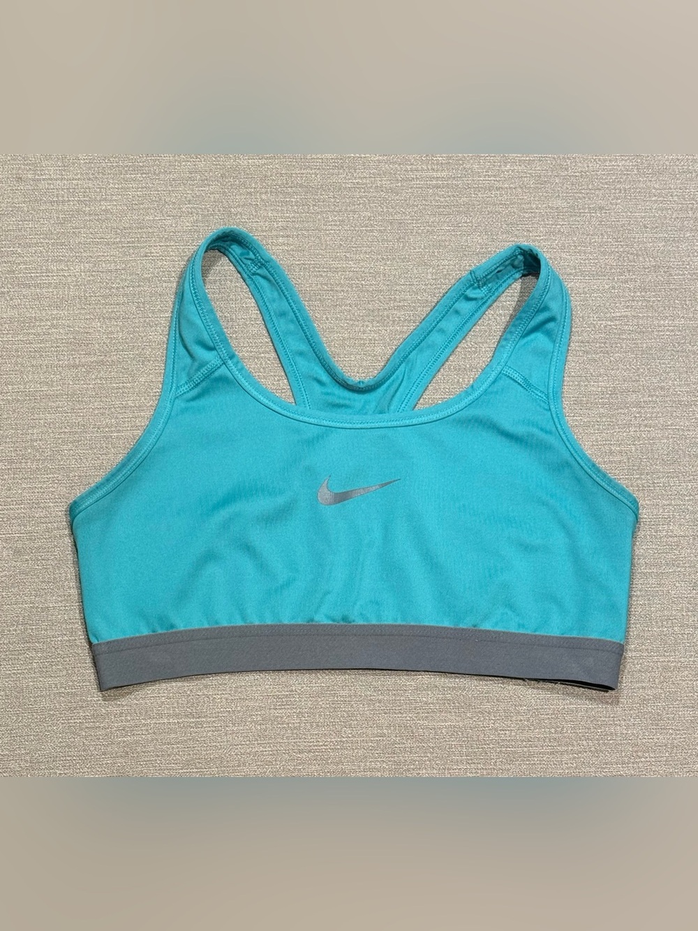 Nike Turquoise Racerback Sports Bra with Gray Band